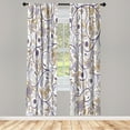 thumbnail image 1 of Ambesonne Vintage Curtains, Leafy Oriental Scroll Print, Pair of 28"x63", Camel Ivory, 1 of 2