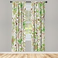 thumbnail image 1 of Ambesonne Vintage Curtains, Leafy Oriental Scroll Print, Pair of 28"x95", Green Chocolate, 1 of 2