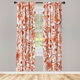 thumbnail image 1 of Ambesonne Vintage Curtains, Leaves with Eastern Design, Pair of 28"x63", Burnt Orange, 1 of 2