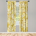 thumbnail image 1 of Ambesonne Vintage Curtains, Leaves with Eastern Design, Pair of 28"x63", Mustard Ivory, 1 of 2