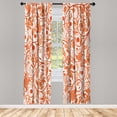 thumbnail image 1 of Ambesonne Vintage Curtains, Leaves with Eastern Design, Pair of 28"x84", Dark Salmon, 1 of 2