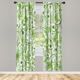 thumbnail image 1 of Ambesonne Vintage Curtains, Leaves with Eastern Design, Pair of 28"x95", Apple Green, 1 of 2