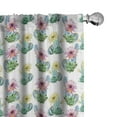 thumbnail image 1 of Ambesonne Vintage Curtains, Mexican Plant Cactus, Pair of 28"x84", Pink Green and Blue, 1 of 5