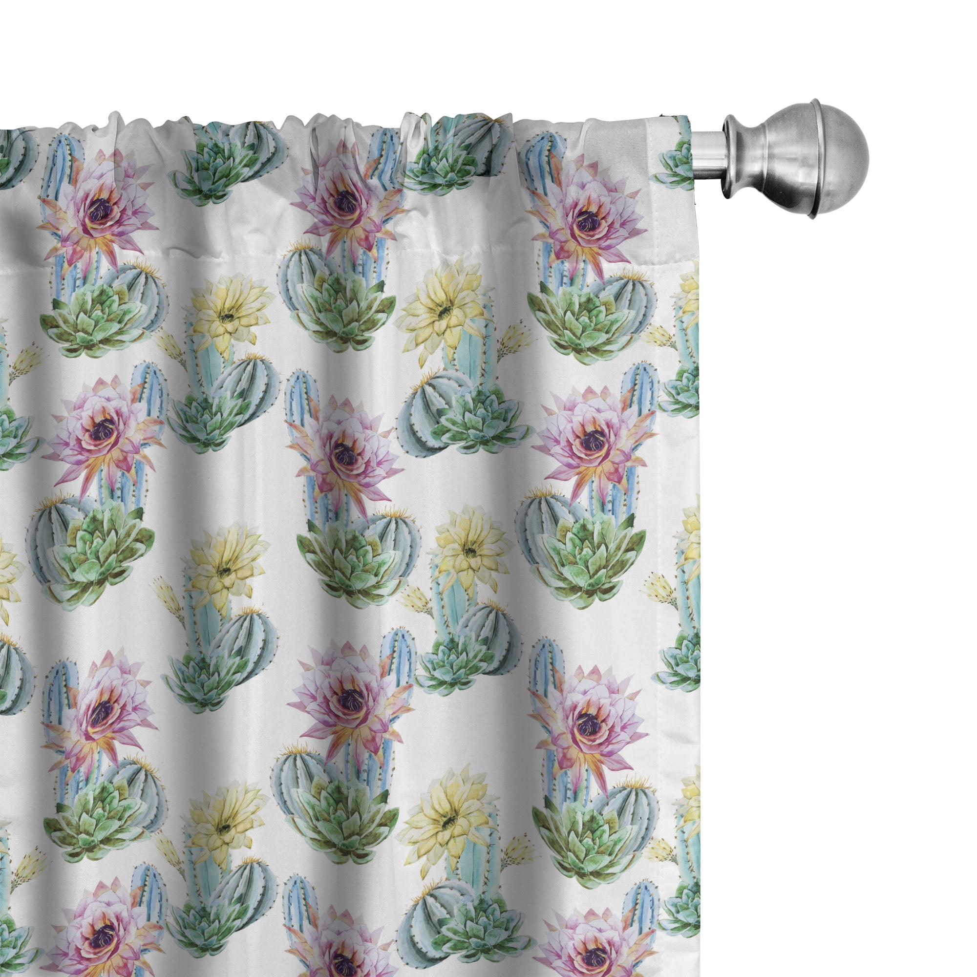 Ambesonne Vintage Curtains, Mexican Plant Cactus, Pair of 28
