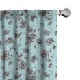 thumbnail image 1 of Ambesonne Vintage Curtains, Monochrome WildFlowers, Pair of 28"x95", Charcoal Grey Pale Blue, 1 of 5
