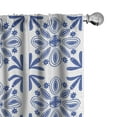 thumbnail image 1 of Ambesonne Vintage Curtains, Moroccan Flora Ornament, Pair of 28"x84", Persian Blue and White, 1 of 4