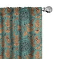 thumbnail image 1 of Ambesonne Vintage Curtains, Nature Scroll Art, Pair of 28"x63", Pale Caramel Dark Brown, 1 of 5