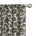 thumbnail image 1 of Ambesonne Vintage Curtains, Nostalgic Flora Pattern, Pair of 28"x95", Dark Brown and White, 1 of 5