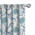 thumbnail image 1 of Ambesonne Vintage Curtains, Nouveau Style Floral Art, Pair of 28"x95", Seafoam Deep Sky Blue, 1 of 5