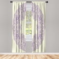 thumbnail image 1 of Ambesonne Vintage Curtains, Old Fashion Floral Boho Art, Pair of 28"x95", Cream Purple, 1 of 2