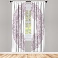 thumbnail image 1 of Ambesonne Vintage Curtains, Old Fashion Floral Boho Art, Pair of 28"x95", Eggplant White, 1 of 2