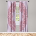 thumbnail image 1 of Ambesonne Vintage Curtains, Old Fashion Floral Boho Art, Pair of 28"x95", Maroon, 1 of 2