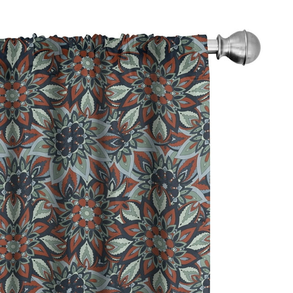 Ambesonne Vintage Curtains, Ottoman Floral Art, Pair of 28"x63", Multicolor