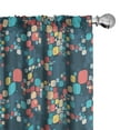 thumbnail image 1 of Ambesonne Vintage Curtains, Oval Cornered Squares, Pair of 28"x95", Multicolor, 1 of 5