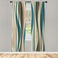 thumbnail image 1 of Ambesonne Vintage Curtains, Retro Funky Lines Abstract, Pair of 28"x63", Cadet Blue, 1 of 2