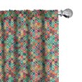 thumbnail image 1 of Ambesonne Vintage Curtains, Squares with X Shapes Art, Pair of 28"x63", Dried Rose Petrol Blue, 1 of 4