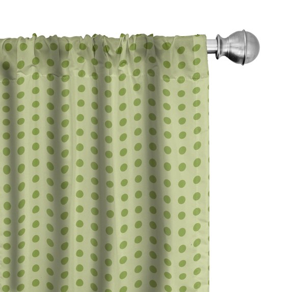 Ambesonne Vintage Curtains, Thai Pattern Circles Art, Pair of 28"x84", Lime Green Pale Khaki