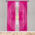 thumbnail image 1 of Ambesonne Vintage Curtains, Victorian Boho Floral Print, Pair of 28"x84", Magenta and White, 1 of 2
