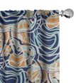 thumbnail image 1 of Ambesonne Vintage Curtains, Wavy Abstract Lines Plot, Pair of 28"x63", Night Blue and Marigold, 1 of 5
