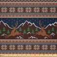 thumbnail image 1 of Ambesonne Vintage Deer Fabric by the Yard Microfiber, Animals Trees Stars, 1 Yard, Dark Blue Seal Brown, 1 of 1