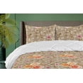 thumbnail image 1 of Ambesonne Vintage Down Alternative Quilt Comforter, Nature Nostalgic Leaves, King, Warm Taupe Orange Rose, 1 of 5