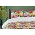 thumbnail image 1 of Ambesonne Vintage Down Alternative Quilt Comforter, Peony Rose Flowers Pattern, Twin, Dark Orange Fern Green, 1 of 1