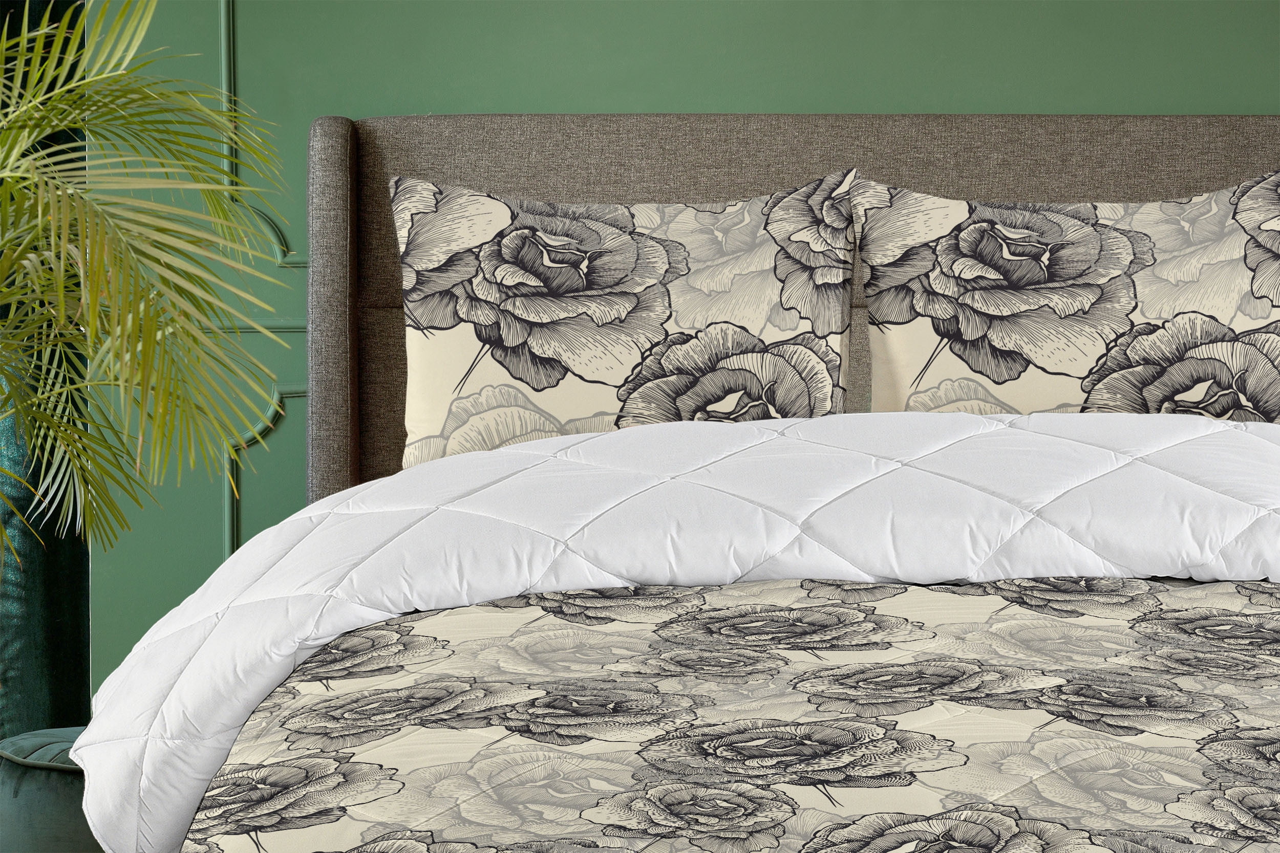 Ambesonne Vintage Down Alternative Quilt Comforter, Valentine's Day