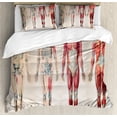 thumbnail image 1 of Ambesonne Vintage Duvet Cover Set, Anatomy Human Body, Queen, Ruby Cream, 1 of 3