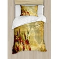 thumbnail image 1 of Ambesonne Vintage Duvet Cover Set, Retro Flower Chamomile, Twin, Tan Orange, 1 of 3