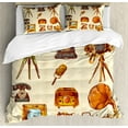 thumbnail image 1 of Ambesonne Vintage Duvet Cover Set, Retro Old Technology, Calking, Cream and Pale Caramel, 1 of 3