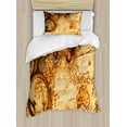 thumbnail image 1 of Ambesonne Vintage Duvet Cover Set, Skull and Tools Pirate Map, Twin, Redwood and Sand Brown, 1 of 3
