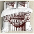 thumbnail image 1 of Ambesonne Vintage Duvet Cover Sets, Antique Column Roman, 2-King, Burgundy and White, 1 of 7