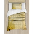 thumbnail image 1 of Ambesonne Vintage Duvet Cover Sets, Birds on Cable Grunge, 2-Twin, Mustard, 1 of 3