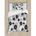 thumbnail image 1 of Ambesonne Vintage Duvet Cover Sets, Flowers Bridal Floral, 2-Twin, White Black, 1 of 4