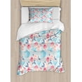 thumbnail image 1 of Ambesonne Vintage Duvet Cover Sets, Flowers Roses Teapot, 2-Twin, Pale Blue Pale Pink, 1 of 4