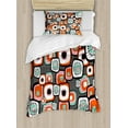 thumbnail image 1 of Ambesonne Vintage Duvet Cover Sets, Funk Lava Flowers Forms, 2-Twin, Pale Pink Orange, 1 of 3