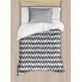 thumbnail image 1 of Ambesonne Vintage Duvet Cover Sets, Gradient Retro Lines, 2-Twin, Charcoal Grey, 1 of 4
