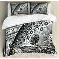 thumbnail image 1 of Ambesonne Vintage Duvet Cover Sets, Moon Sun Planets Image, 2-Queen, Charcoal Grey, 1 of 7