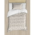 thumbnail image 1 of Ambesonne Vintage Duvet Cover Sets, Nostalgic Pastel Flowers, 2-Twin, Grey Yellow Pale Pink, 1 of 4