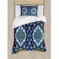 thumbnail image 1 of Ambesonne Vintage Duvet Cover Sets, Oriental Tile Effects, 2-Twin, Mustard Royal Blue, 1 of 4
