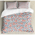 thumbnail image 1 of Ambesonne Vintage Duvet Cover Sets, Retro Bohemian Floral, 2-King, Red Blue White, 1 of 3