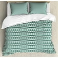 thumbnail image 1 of Ambesonne Vintage Duvet Cover Sets, Retro Circles Composition, 2-King, White Forest Green, 1 of 7