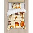 thumbnail image 1 of Ambesonne Vintage Duvet Cover Sets, Retro Old Technology, 2-Twin, Cream and Pale Caramel, 1 of 4
