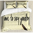 thumbnail image 1 of Ambesonne Vintage Duvet Cover Sets, Time to Goodbye, 2-Queen, Pale Yellow Black, 1 of 3