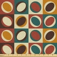 thumbnail image 1 of Ambesonne Vintage Fabric by the Yard Upholstery, Circular Shapes Abstract, 5 Yards, Brown Apricot and Teal, 1 of 1