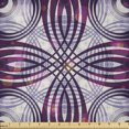 thumbnail image 1 of Ambesonne Vintage Fabric by the Yard Microfiber, Geometric Stripe Circle, 5 Yards, Lavender Plum, 1 of 2