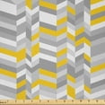 thumbnail image 1 of Ambesonne Vintage Fabric by the Yard Microfiber, Home Style Zig Zag, 10 Yards, Grey Yellow, 1 of 2