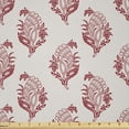 thumbnail image 1 of Ambesonne Vintage Fabric by the Yard Microfiber, Jacobean Floral Art, 10 Yards, Eggshell and Vermilion, 1 of 2