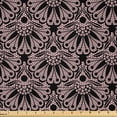 thumbnail image 1 of Ambesonne Vintage Fabric by the Yard Microfiber, Lace Style Romantic Motifs, 10 Yards, Black Pale Salmon, 1 of 2
