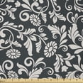 thumbnail image 1 of Ambesonne Vintage Fabric by the Yard Microfiber, Nostalgic Burgeoning Flower, 1 Yard, Pale Eggshell Dark Grey, 1 of 2